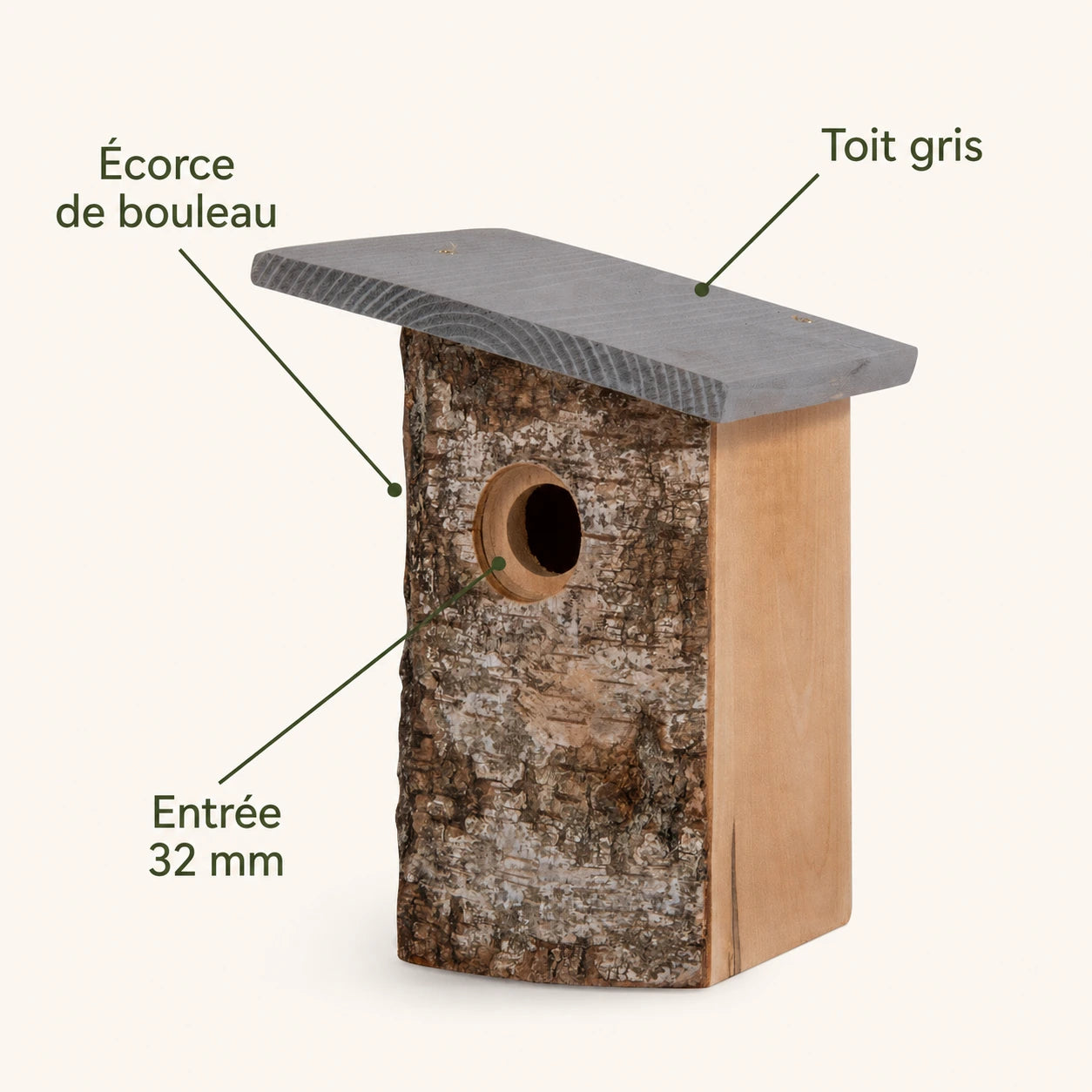 Nichoir compact en écorce de bouleau — photo 4