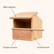 Nichoir ouvert en bois avec support caméra — photo 4