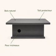Nichoir horizontal à toit noir et entrée ronde — photo 4