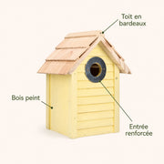 Nichoir jaune à toit de bardeaux — photo 4
