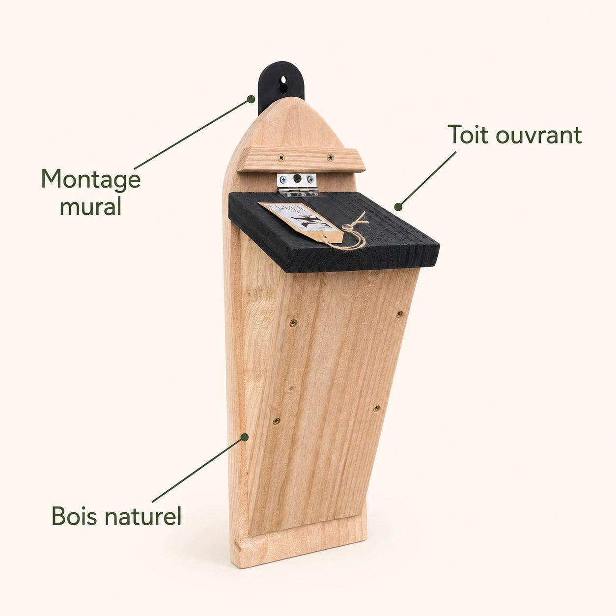 Nichoir effilé en bois à entrées latérales — photo 4