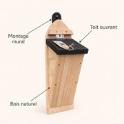 Nichoir effilé en bois à entrées latérales — photo 4