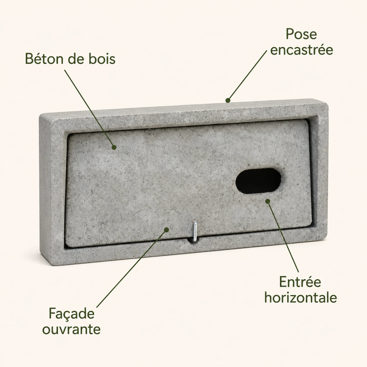 Nichoir encastrable en béton de bois — photo 4