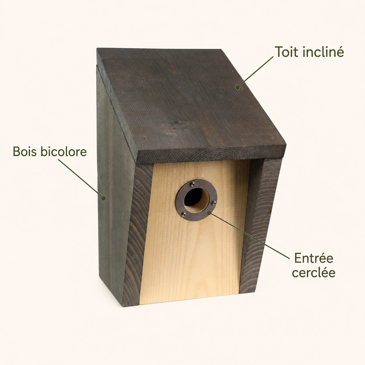 Nichoir gris en bois huilé — photo 4