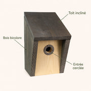 Nichoir gris en bois huilé — photo 4