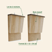 Lot de 2 nichoirs à chauves-souris 22 × 12 × 34 cm — photo 4