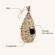 Nichoir suspendu en bois format 24 × 10,5 cm — photo 4