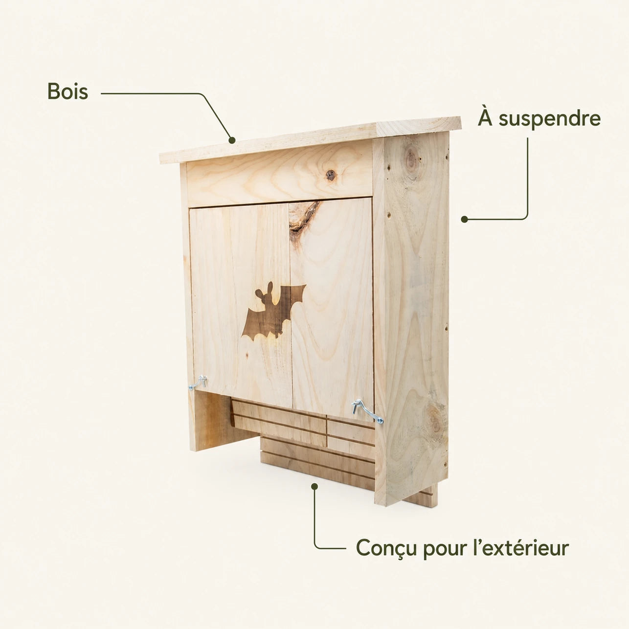 Nichoir vertical en bois à façade découpée — photo 4