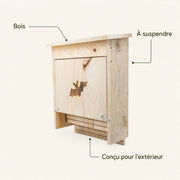 Nichoir vertical en bois à façade découpée — photo 4