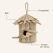 Nichoir suspendu en bois beige format 23 × 22 cm — photo 4