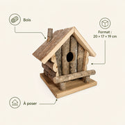 Nichoir en bois marron format 20 × 17 × 19 cm — photo 4