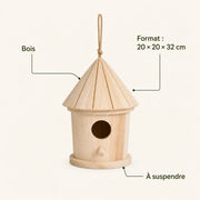 Nichoir mural en bois beige format 20 × 20 × 32 cm — photo 4