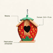 Nichoir artisanal rouge format 13,5 × 17 cm — photo 4
