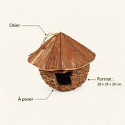 Nichoir en osier marron format 28 × 28 × 28 cm — photo 4