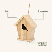 Nichoir en bois clair à toit festonné — photo 4