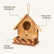 Nichoir observatoire en bois à plateforme frontale — photo 4