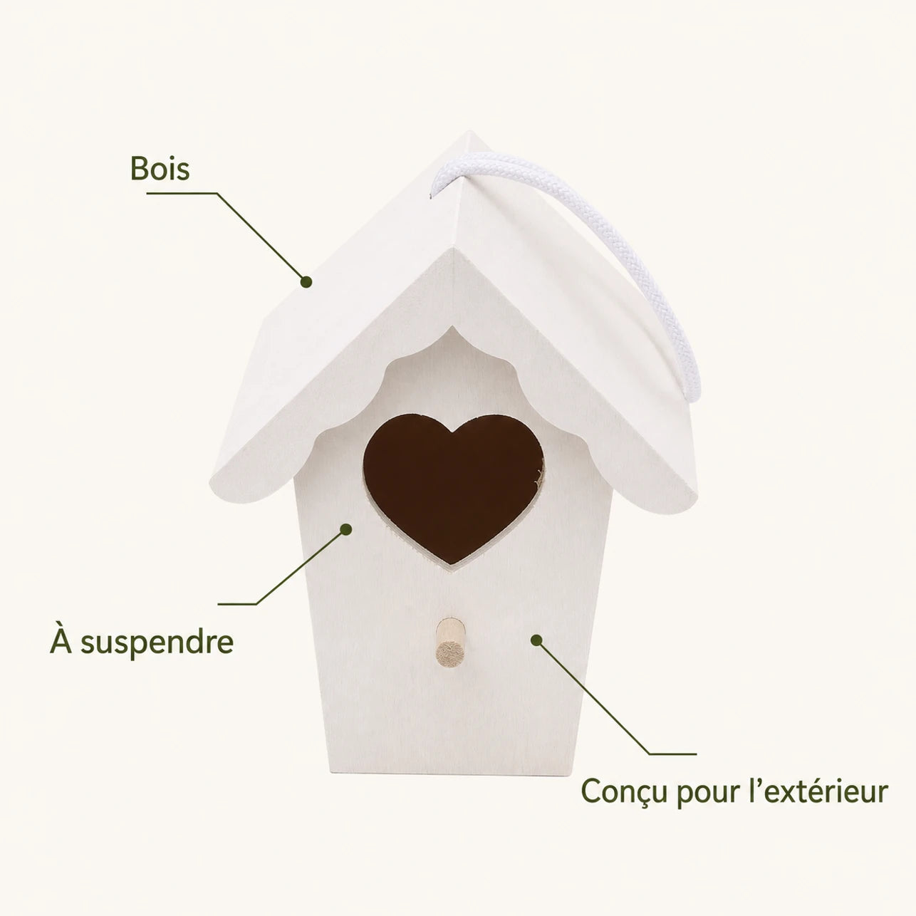 Nichoir en bois blanc — photo 4