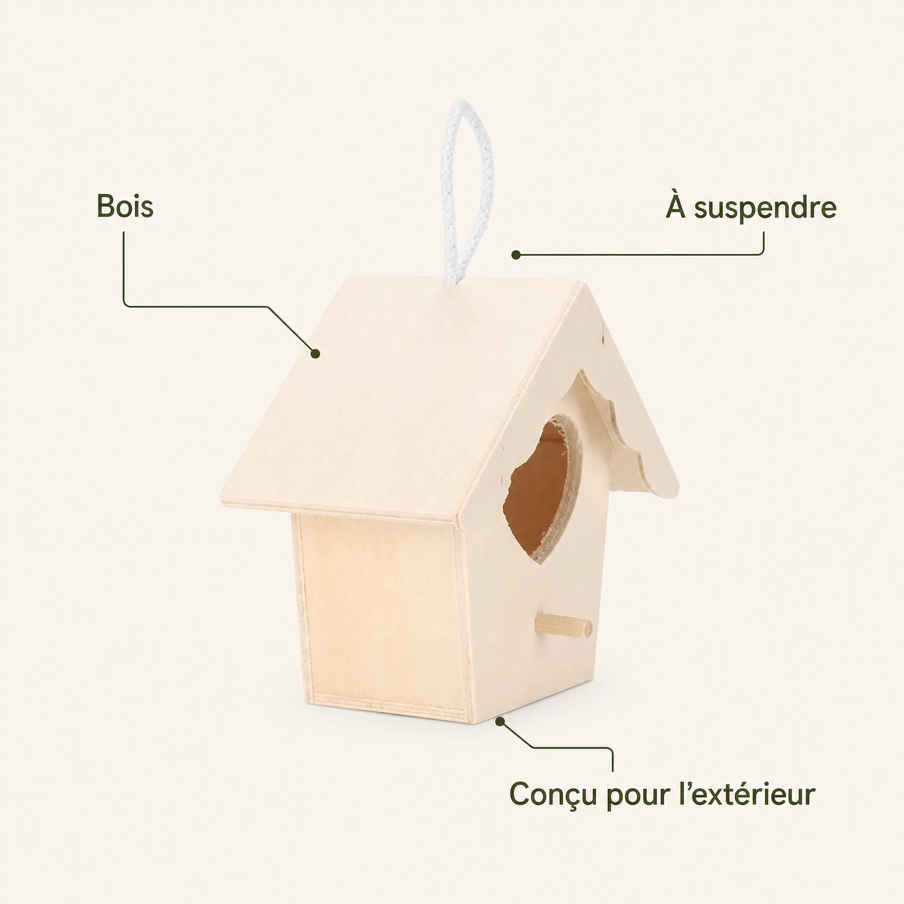 Nichoir semi-ouvert en bois à support latéral — photo 4