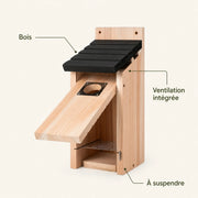 Nichoir suspendu en bois noir — photo 4