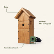 Nichoir artisanal en bois marron format 44 × 44 × 33 mm — photo 4