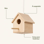 Nichoir en bois à côté ouvert et perchoir — photo 4