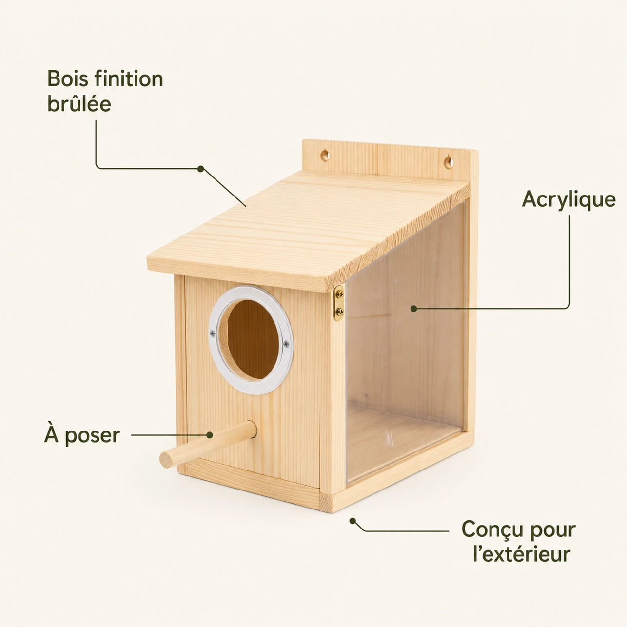 Nichoir en pin transparent — photo 4