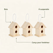 Lot de 3 nichoirs en bois beige — photo 4