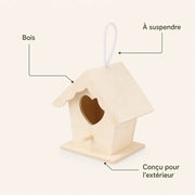 Nichoir suspendu en bois beige — photo 4