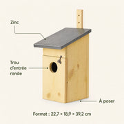 Nichoir beige format 22,7 × 18,9 × 39,2 cm — photo 4