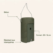 Nichoir suspendu en béton de bois anthracite format 28 × 16 cm — photo 4