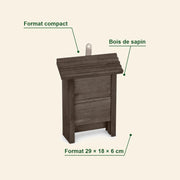 Nichoir à chauves-souris compact en bois marron — photo 4