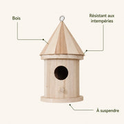 Nichoir observatoire en bois beige — photo 4