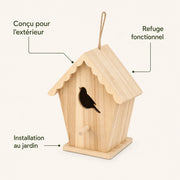 Nichoir en bois à façade découpée et toit ondulé — photo 4