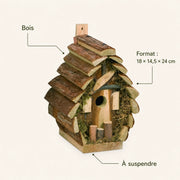 Nichoir en bois marron format 18 × 14,5 × 24 cm — photo 4
