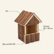 Nichoir en pin marron format 30 × 40 cm — photo 4