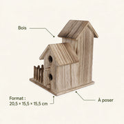 Nichoir observatoire en bois format 20,5 × 15,5 × 15,5 cm — photo 4