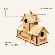 Nichoir style rustique en bois marron format 30 × 13 × 23 cm — photo 4
