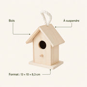 Nichoir en bois beige format 13 × 10 × 8,3 cm — photo 4