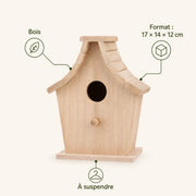 Nichoir suspendu en bois format 17 × 14 × 12 cm — photo 4