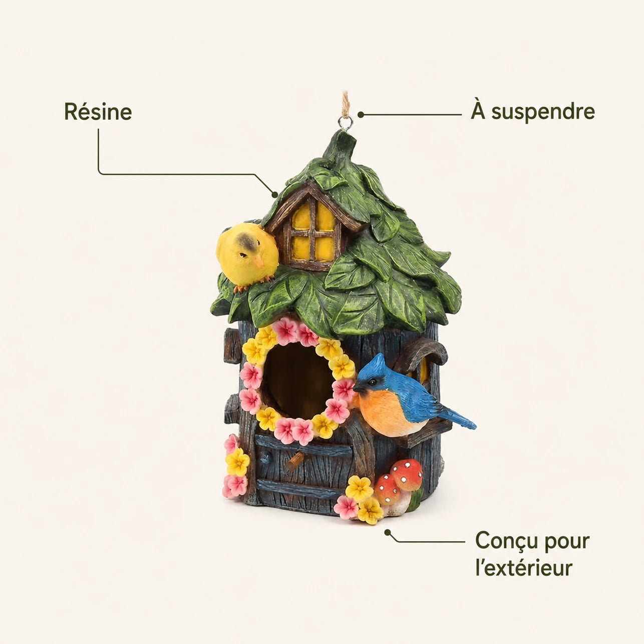 Nichoir suspendu marron — photo 4