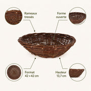 Panier nichoir suspendu en osier marron — photo 4