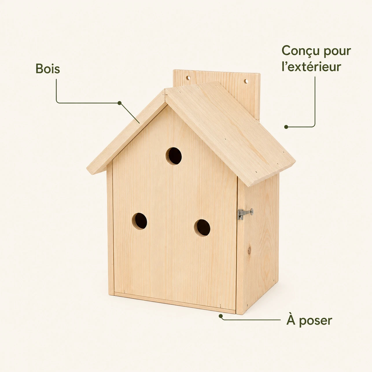 Nichoir en bois beige — photo 4