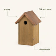 Nichoir en bois à toit en cuivre marron — photo 4