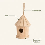 Nichoir cylindrique en bois à toit facetté — photo 4
