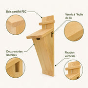 Nichoir vertical en bois à façade inclinée — photo 4