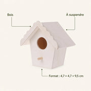 Nichoir en bois blanc format 4,7 × 4,7 × 9,5 cm — photo 4