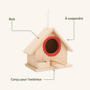 Nichoir suspendu en pin rouge — photo 4