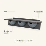 Nichoir observatoire en bois anthracite format 75 × 17 × 15 cm — photo 4