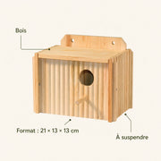 Nichoir en bois marron format 21 × 13 × 13 cm — photo 4